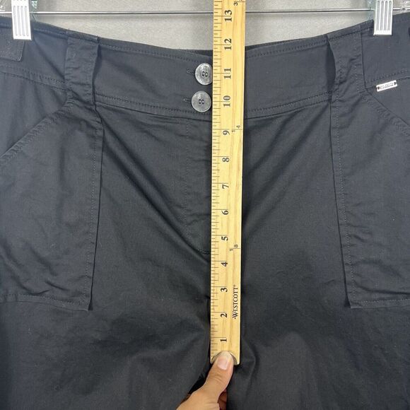 ST. JOHN Pants Size 14 Black High rise Wide Leg Rolled Cuff Carpenter - Picture 10 of 16